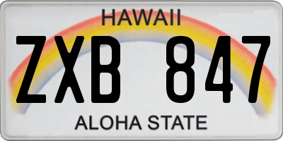 HI license plate ZXB847
