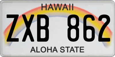 HI license plate ZXB862