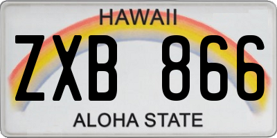 HI license plate ZXB866