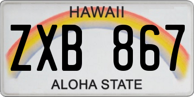 HI license plate ZXB867