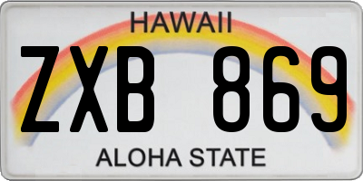 HI license plate ZXB869