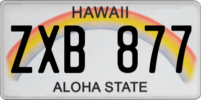 HI license plate ZXB877