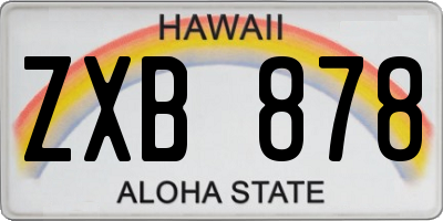 HI license plate ZXB878