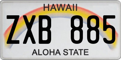 HI license plate ZXB885