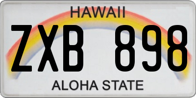 HI license plate ZXB898