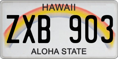 HI license plate ZXB903