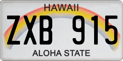 HI license plate ZXB915