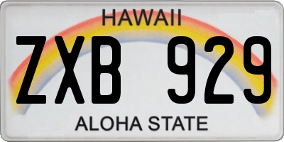 HI license plate ZXB929