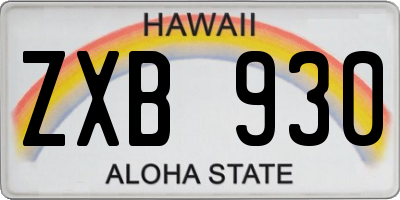 HI license plate ZXB930