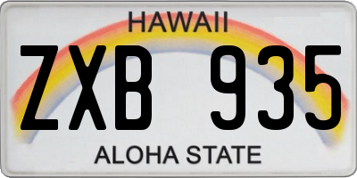 HI license plate ZXB935