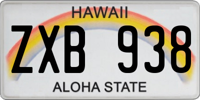 HI license plate ZXB938