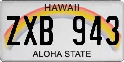 HI license plate ZXB943