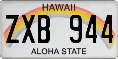 HI license plate ZXB944
