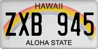 HI license plate ZXB945