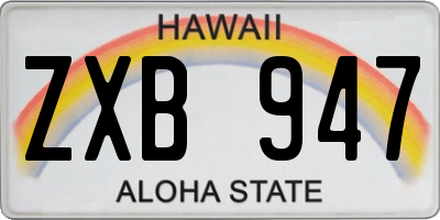 HI license plate ZXB947