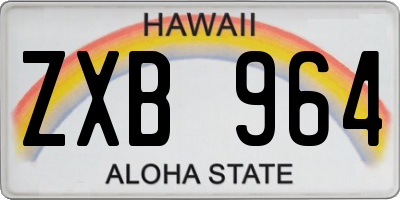 HI license plate ZXB964