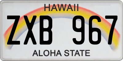 HI license plate ZXB967