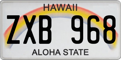 HI license plate ZXB968