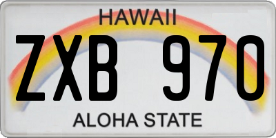 HI license plate ZXB970