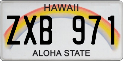 HI license plate ZXB971