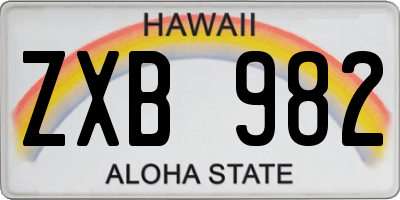 HI license plate ZXB982