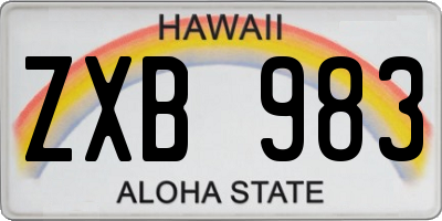 HI license plate ZXB983