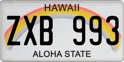 HI license plate ZXB993