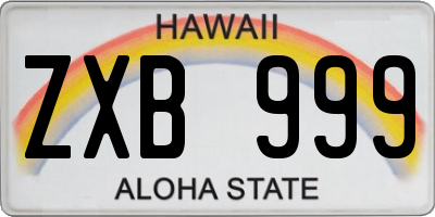 HI license plate ZXB999
