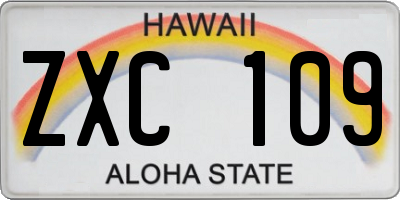 HI license plate ZXC109