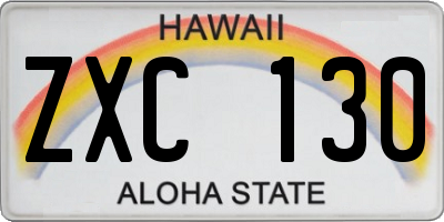 HI license plate ZXC130
