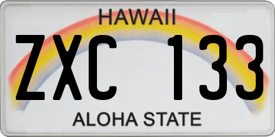 HI license plate ZXC133