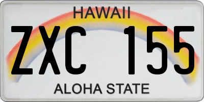 HI license plate ZXC155