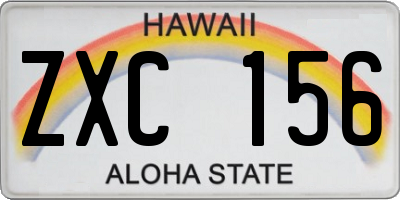 HI license plate ZXC156