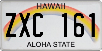 HI license plate ZXC161