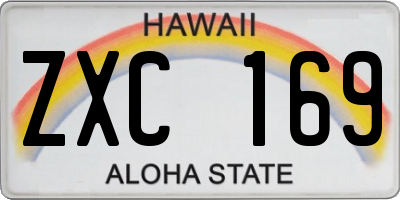 HI license plate ZXC169