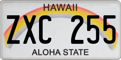 HI license plate ZXC255