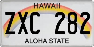 HI license plate ZXC282