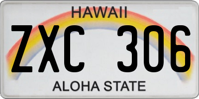 HI license plate ZXC306
