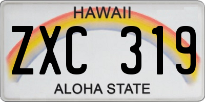 HI license plate ZXC319