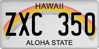 HI license plate ZXC350