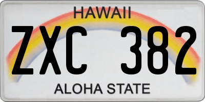 HI license plate ZXC382
