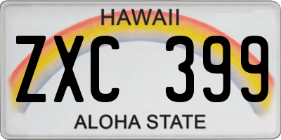HI license plate ZXC399