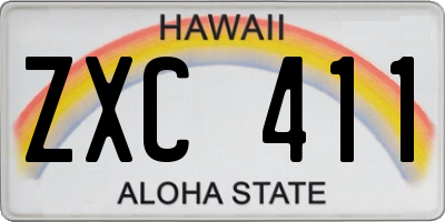 HI license plate ZXC411