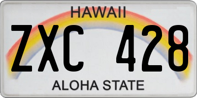 HI license plate ZXC428