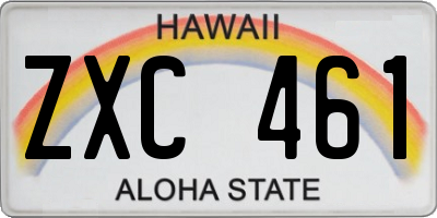 HI license plate ZXC461