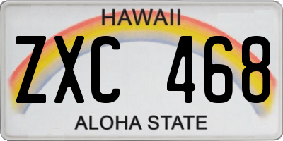 HI license plate ZXC468