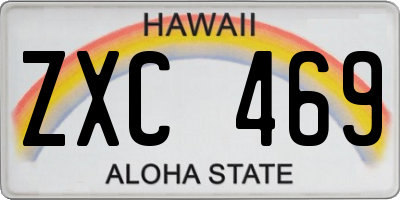 HI license plate ZXC469
