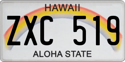 HI license plate ZXC519