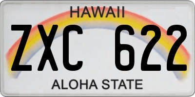 HI license plate ZXC622