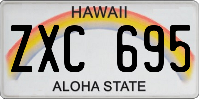 HI license plate ZXC695
